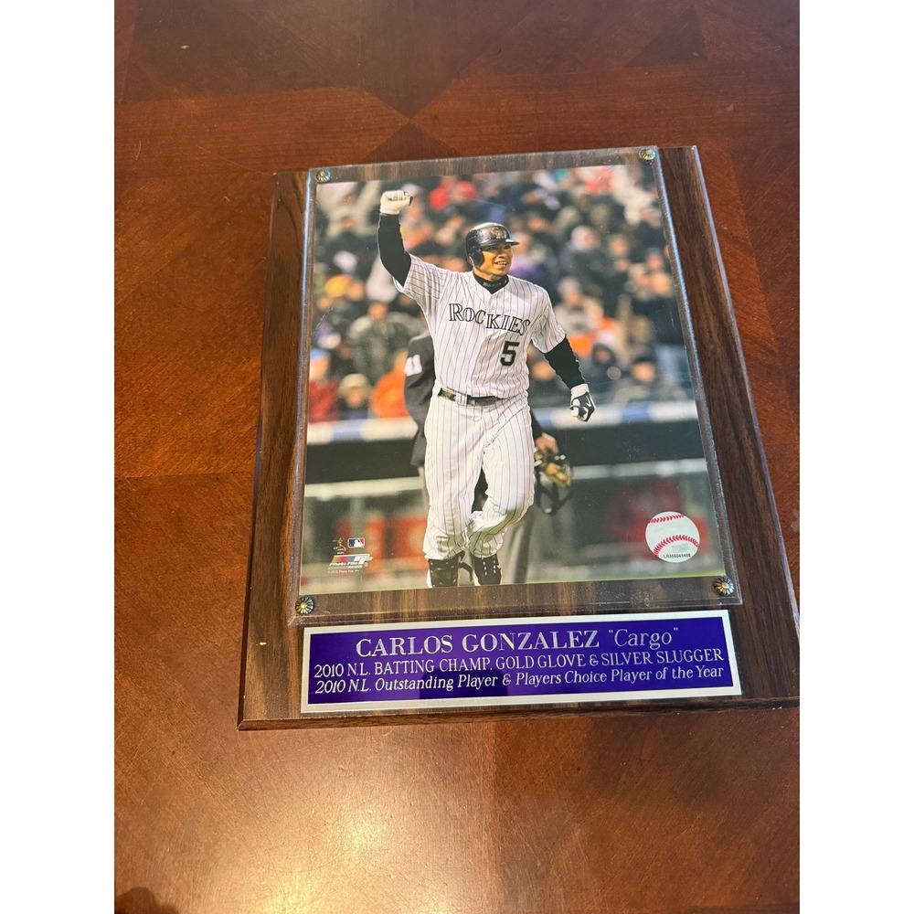 Carlos Gonzalez Colorado Rockies 2010 Awards Wood Plaque Photo File 10.5x13